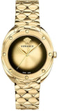 Buy Shop Versace Shadov Quartz Gold Dial Gold Steel Strap Watch for Women - VEBM00618 USA Online