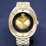 Buy Shop Versace Shadov Quartz Gold Dial Two Tone Steel Strap Watch for Women - VEBM00518 USA Online
