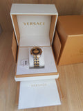 Buy Shop Versace Shadov Quartz Gold Dial Two Tone Steel Strap Watch for Women - VEBM00518 USA Online