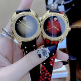 Buy Shop Versace Shadov Quartz Red Dial Red Leather Strap Watch for Women - VEBM00918 USA Online