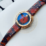 Buy Shop Versace Shadov Quartz Red Dial Red Leather Strap Watch for Women - VEBM00918 USA Online