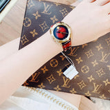 Buy Shop Versace Shadov Quartz Red Dial Red Leather Strap Watch for Women - VEBM00918 USA Online