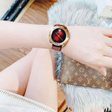 Buy Shop Versace Shadov Quartz Red Dial Red Leather Strap Watch for Women - VEBM00918 USA Online