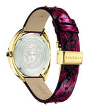 Buy Shop Versace Shadov Quartz Red Dial Red Leather Strap Watch for Women - VEBM00918 USA Online