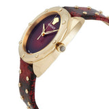 Buy Shop Versace Shadov Quartz Red Dial Red Leather Strap Watch for Women - VEBM00918 USA Online