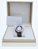 Buy Shop Versace Shadov Quartz Silver Dial Black Snake Leather Strap Watch for Women - VEBM00118 USA Online