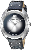 Buy Shop Versace Shadov Quartz Silver Dial Black Snake Leather Strap Watch for Women - VEBM00118 USA Online