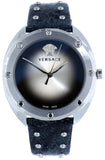 Buy Shop Versace Shadov Quartz Silver Dial Black Snake Leather Strap Watch for Women - VEBM00118 USA Online