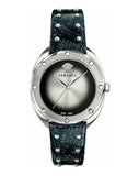 Buy Shop Versace Shadov Quartz Silver Dial Black Snake Leather Strap Watch for Women - VEBM00118 USA Online