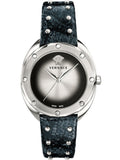 Buy Shop Versace Shadov Quartz Silver Dial Black Snake Leather Strap Watch for Women - VEBM00118 USA Online