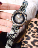 Buy Shop Versace Shadov Quartz Silver Dial Snakeskin Green Leather Strap Watch for Women - VEBM00718 USA Online