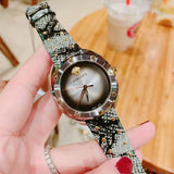 Buy Shop Versace Shadov Quartz Silver Dial Snakeskin Green Leather Strap Watch for Women - VEBM00718 USA Online