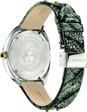 Buy Shop Versace Shadov Quartz Silver Dial Snakeskin Green Leather Strap Watch for Women - VEBM00718 USA Online