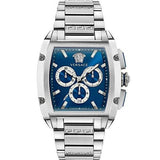 Versace Dominus Chronograph Blue Dial Silver Steel Strap Watch For Men - VE6H00423