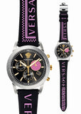 Buy Shop Versace Sport Tech Chronograph Black Dial Black Rubber Strap Watch for Women - VELT00619 USA Online