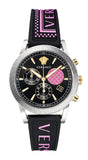 Buy Shop Versace Sport Tech Chronograph Black Dial Black Rubber Strap Watch for Women - VELT00619 USA Online