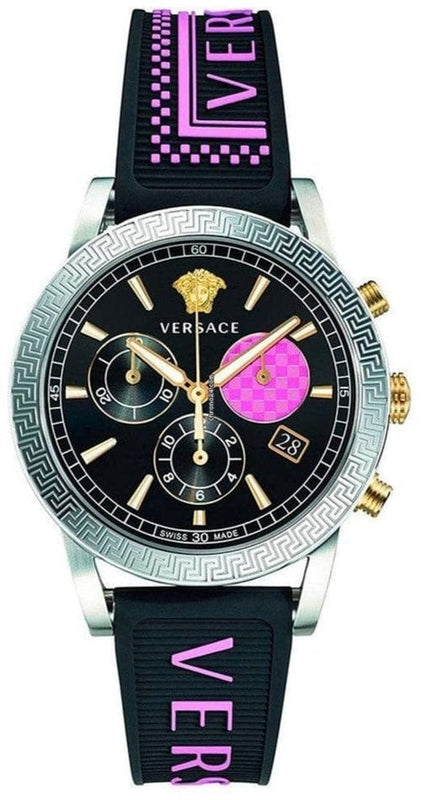 Buy Shop Versace Sport Tech Chronograph Black Dial Black Rubber Strap Watch for Women - VELT00619 USA Online