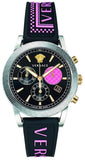 Buy Shop Versace Sport Tech Chronograph Black Dial Black Rubber Strap Watch for Women - VELT00619 USA Online