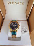 Buy Shop Versace Sport Tech Chronograph Black Dial Gold Steel Strap Watch for Men - VELT00419 USA Online