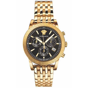 Buy Shop Versace Sport Tech Chronograph Black Dial Gold Steel Strap Watch for Men - VELT00419 USA Online