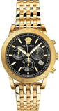 Buy Shop Versace Sport Tech Chronograph Black Dial Gold Steel Strap Watch for Men - VELT00419 USA Online