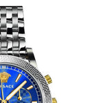 Buy Shop Versace Sport Tech Chronograph Blue Dial Silver Steel Strap Watch for Men - VELT00219 USA Online