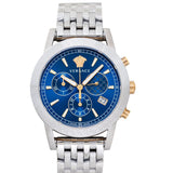 Buy Shop Versace Sport Tech Chronograph Blue Dial Silver Steel Strap Watch for Men - VELT00219 USA Online