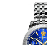 Buy Shop Versace Sport Tech Chronograph Blue Dial Silver Steel Strap Watch for Men - VELT00219 USA Online