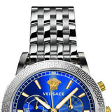 Buy Shop Versace Sport Tech Chronograph Blue Dial Silver Steel Strap Watch for Men - VELT00219 USA Online