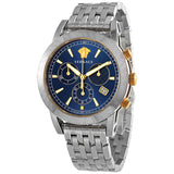 Buy Shop Versace Sport Tech Chronograph Blue Dial Silver Steel Strap Watch for Men - VELT00219 USA Online