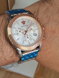 Buy Shop Versace Sport Tech Chronograph While Dial Two Tone Steel Strap Watch for Men - VELT00319 USA Online