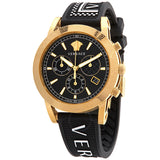 Buy Shop Versace Sports Tech Chronograph Black Dial Black Rubber Strap Watch for Men - VELT00119 USA Online