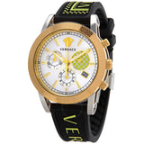 Buy Shop Versace Sports Tech Chronograph Silver Dial Black Rubber Strap Watch for Women - VELT00519 USA Online