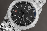 Buy Shop Versace Univers Analog Black Dial Silver Steel Strap Watch for Men - VEBK00418 USA Online