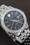 Buy Shop Versace Univers Analog Black Dial Silver Steel Strap Watch for Men - VEBK00418 USA Online