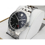 Buy Shop Versace Univers Analog Black Dial Silver Steel Strap Watch for Men - VEBK00418 USA Online
