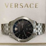 Buy Shop Versace Univers Analog Black Dial Silver Steel Strap Watch for Men - VEBK00418 USA Online