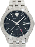 Buy Shop Versace Univers Analog Black Dial Silver Steel Strap Watch for Men - VEBK00418 USA Online