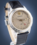 Buy Shop Versace Univers Beige Dial Black Leather Strap Watch for Men - VEBK00218 USA Online