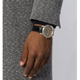 Buy Shop Versace Univers Beige Dial Black Leather Strap Watch for Men - VEBK00218 USA Online