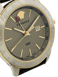 Buy Shop Versace Univers Beige Dial Black Leather Strap Watch for Men - VEBK00218 USA Online
