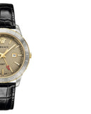 Buy Shop Versace Univers Beige Dial Black Leather Strap Watch for Men - VEBK00218 USA Online