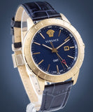 Buy Shop Versace Univers Navy Blue Dial Navy Blue Leather Strap Watch for Men - VEBK00318 USA Online