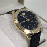 Buy Shop Versace Univers Navy Blue Dial Navy Blue Leather Strap Watch for Men - VEBK00318 USA Online