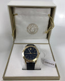 Buy Shop Versace Univers Navy Blue Dial Navy Blue Leather Strap Watch for Men - VEBK00318 USA Online