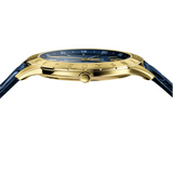 Buy Shop Versace Univers Navy Blue Dial Navy Blue Leather Strap Watch for Men - VEBK00318 USA Online