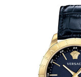 Buy Shop Versace Univers Navy Blue Dial Navy Blue Leather Strap Watch for Men - VEBK00318 USA Online
