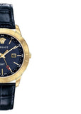 Buy Shop Versace Univers Navy Blue Dial Navy Blue Leather Strap Watch for Men - VEBK00318 USA Online