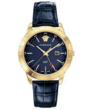 Buy Shop Versace Univers Navy Blue Dial Navy Blue Leather Strap Watch for Men - VEBK00318 USA Online