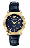 Buy Shop Versace Univers Navy Blue Dial Navy Blue Leather Strap Watch for Men - VEBK00318 USA Online